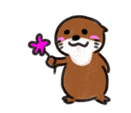 Oriental small-clawed otter sticker #9668981