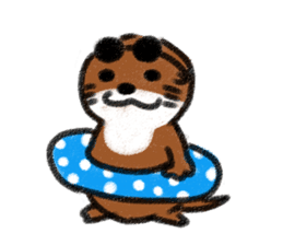 Oriental small-clawed otter sticker #9668987
