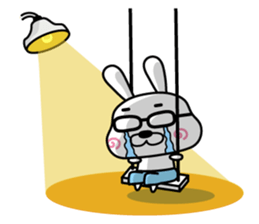 Rabbits wearing pants(1) sticker #9669616