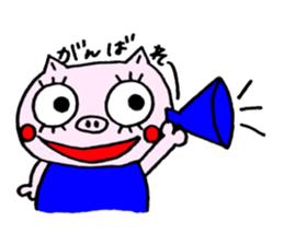 false eyelashes pig volleyball ver. sticker #9672635