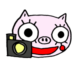 false eyelashes pig volleyball ver. sticker #9672637