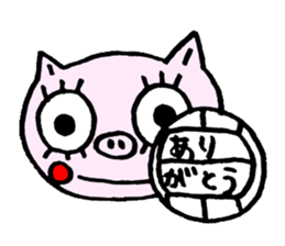 false eyelashes pig volleyball ver. sticker #9672639