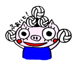 false eyelashes pig volleyball ver. sticker #9672640