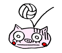 false eyelashes pig volleyball ver. sticker #9672649