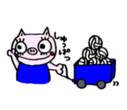 false eyelashes pig volleyball ver. sticker #9672650