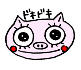 false eyelashes pig volleyball ver. sticker #9672655