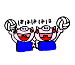 false eyelashes pig volleyball ver. sticker #9672656