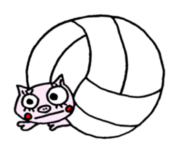 false eyelashes pig volleyball ver. sticker #9672661