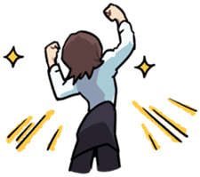 Ms. Tsu and her boss Mr. Dabaeta sticker #9696436