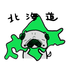 hokkaido pug sticker