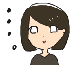 indifferent reaction girls sticker #9702072