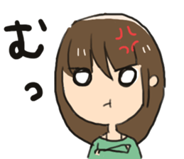 indifferent reaction girls sticker #9702075