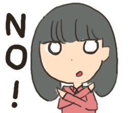 indifferent reaction girls sticker #9702077