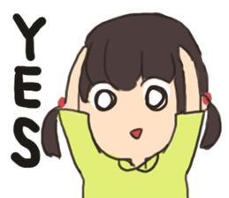 indifferent reaction girls sticker #9702078