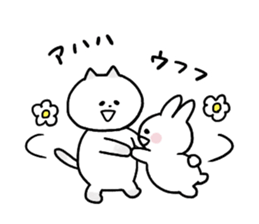 Cat and bunny happy sticker #9703742