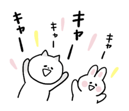 Cat and bunny happy sticker #9703745