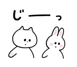 Cat and bunny happy sticker #9703756