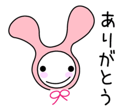Pink rabbit hood sticker #9709328