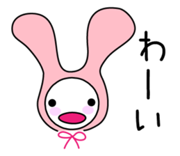 Pink rabbit hood sticker #9709330