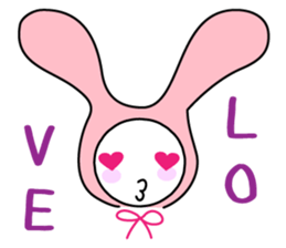Pink rabbit hood sticker #9709331