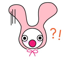 Pink rabbit hood sticker #9709333
