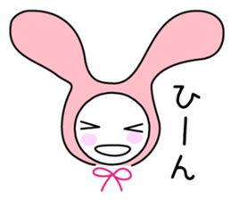 Pink rabbit hood sticker #9709334