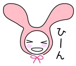 Pink rabbit hood sticker #9709334