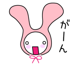 Pink rabbit hood sticker #9709335