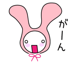 Pink rabbit hood sticker #9709335
