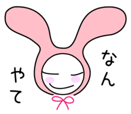 Pink rabbit hood sticker #9709336