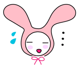 Pink rabbit hood sticker #9709337