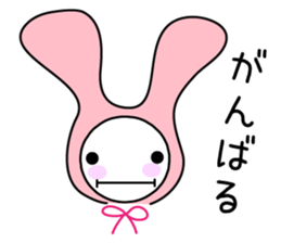 Pink rabbit hood sticker #9709345