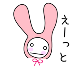 Pink rabbit hood sticker #9709349