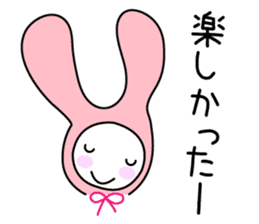 Pink rabbit hood sticker #9709353