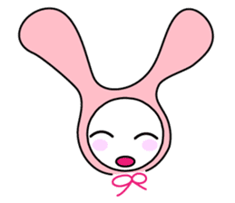 Pink rabbit hood sticker #9709354