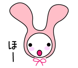 Pink rabbit hood sticker #9709355
