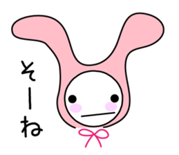Pink rabbit hood sticker #9709356