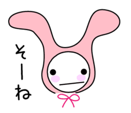 Pink rabbit hood sticker #9709356