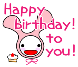 Pink rabbit hood sticker #9709366