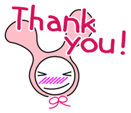 Pink rabbit hood sticker #9709367