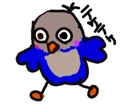 Blue button parakeets Sticker 2 sticker #9726712