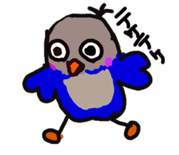 Blue button parakeets Sticker 2 sticker #9726712