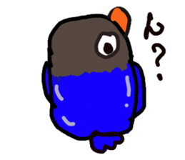 Blue button parakeets Sticker 2 sticker #9726713