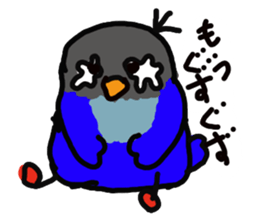Blue button parakeets Sticker 2 sticker #9726714