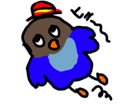 Blue button parakeets Sticker 2 sticker #9726717