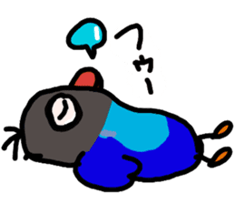 Blue button parakeets Sticker 2 sticker #9726719