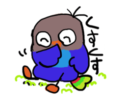 Blue button parakeets Sticker 2 sticker #9726725