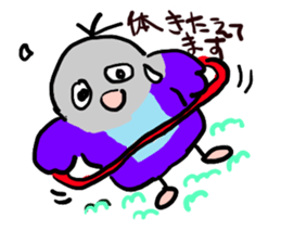 Blue button parakeets Sticker 2 sticker #9726726