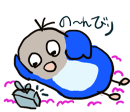 Blue button parakeets Sticker 2 sticker #9726729