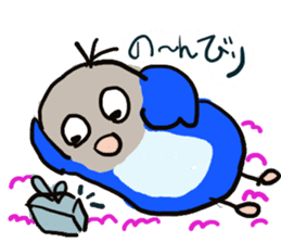 Blue button parakeets Sticker 2 sticker #9726729